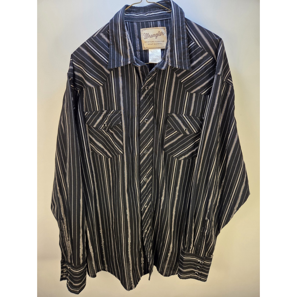 Wrangler Western Fashion Snap Shirts Black Long Sleeves Shirts XL WM040BK